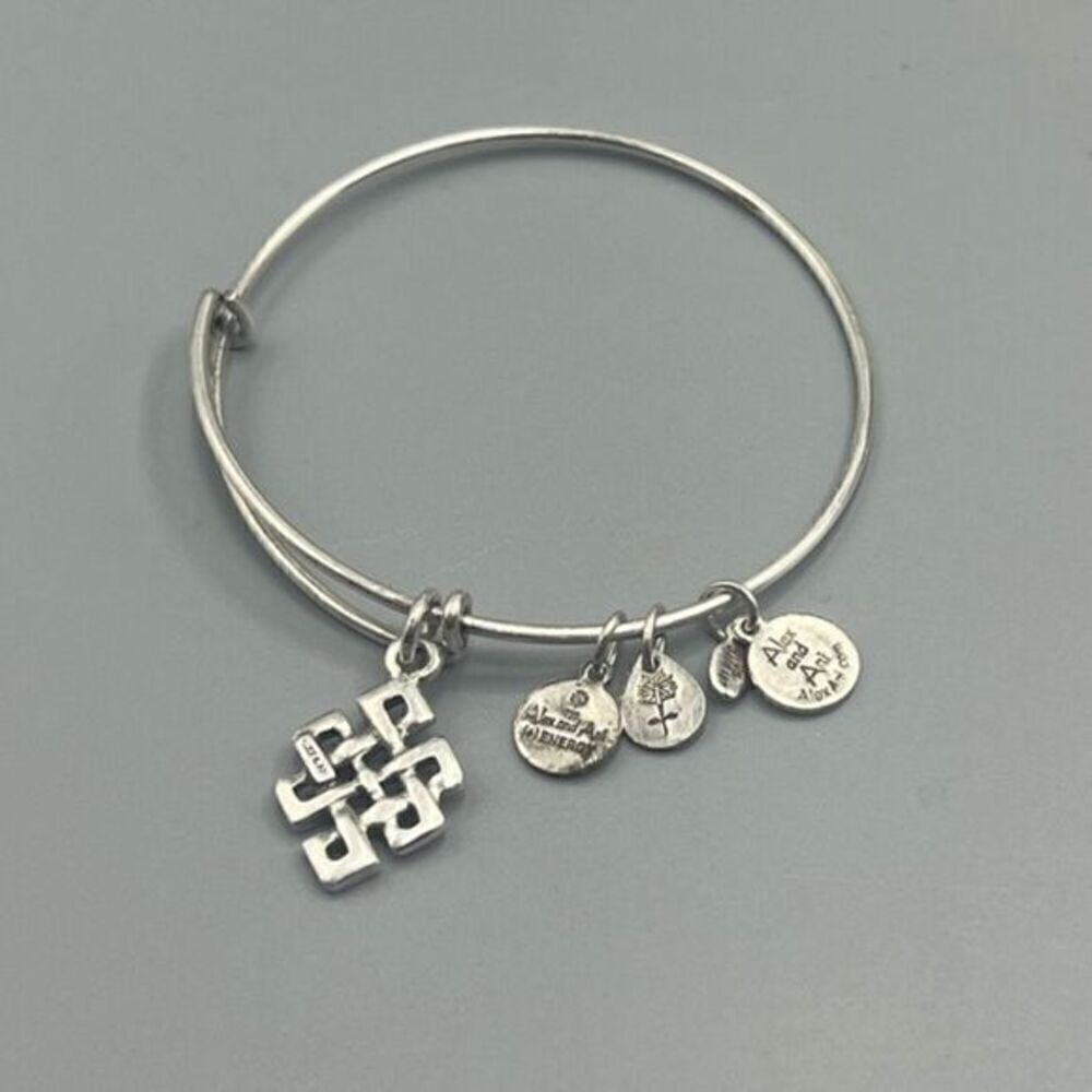 Alex and Ani Endless Knot Charm Expandable Wire Bracelet
